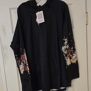 Black Floral Hoodie